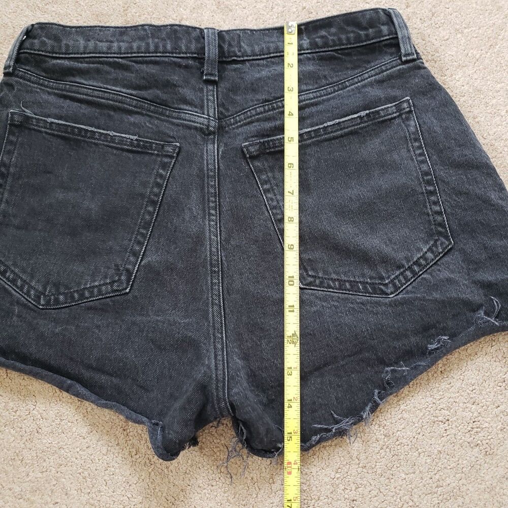 Abercrombie & Fitch Black High Rise Mom Shorts Curve Love Cuffed Button Fly 29/8 - Picture 8 of 8